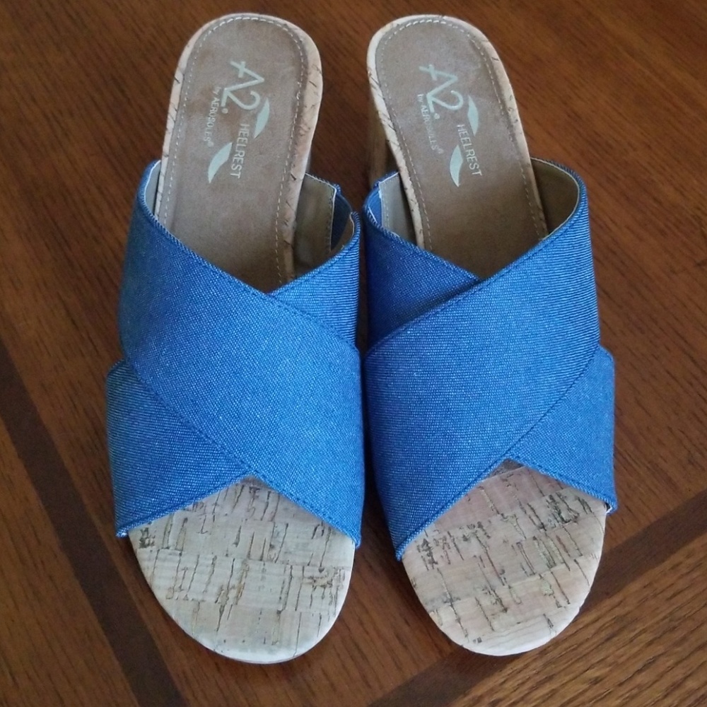 NEW IN BOX~Aerosoles A2 Denim Sandals Shoes